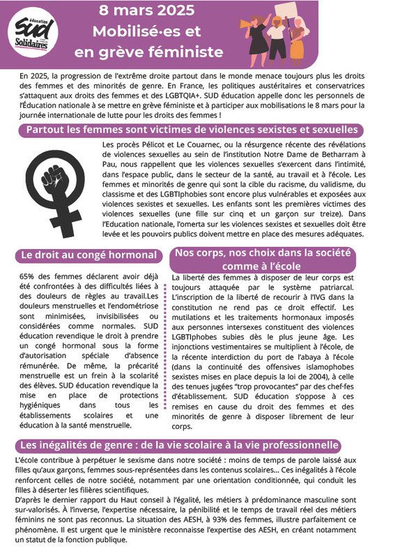 tract 8 mars SUD Education