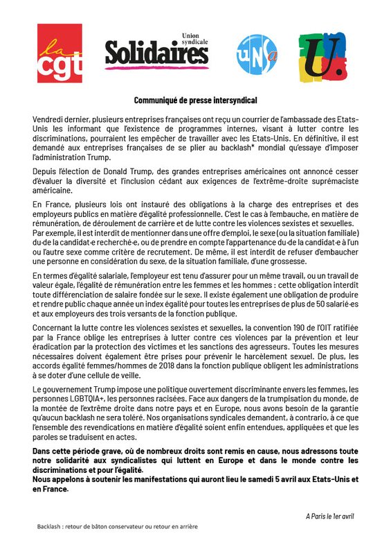 CP soutien mobilisation USA